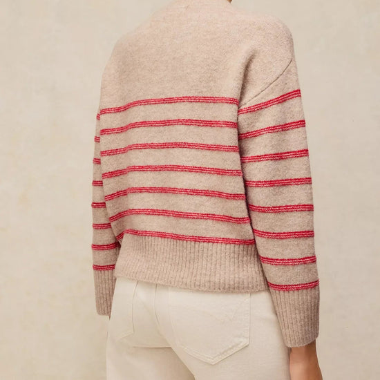 Young Ideas & Henmores -Stripe Henley Jumper -Natural Multi -8