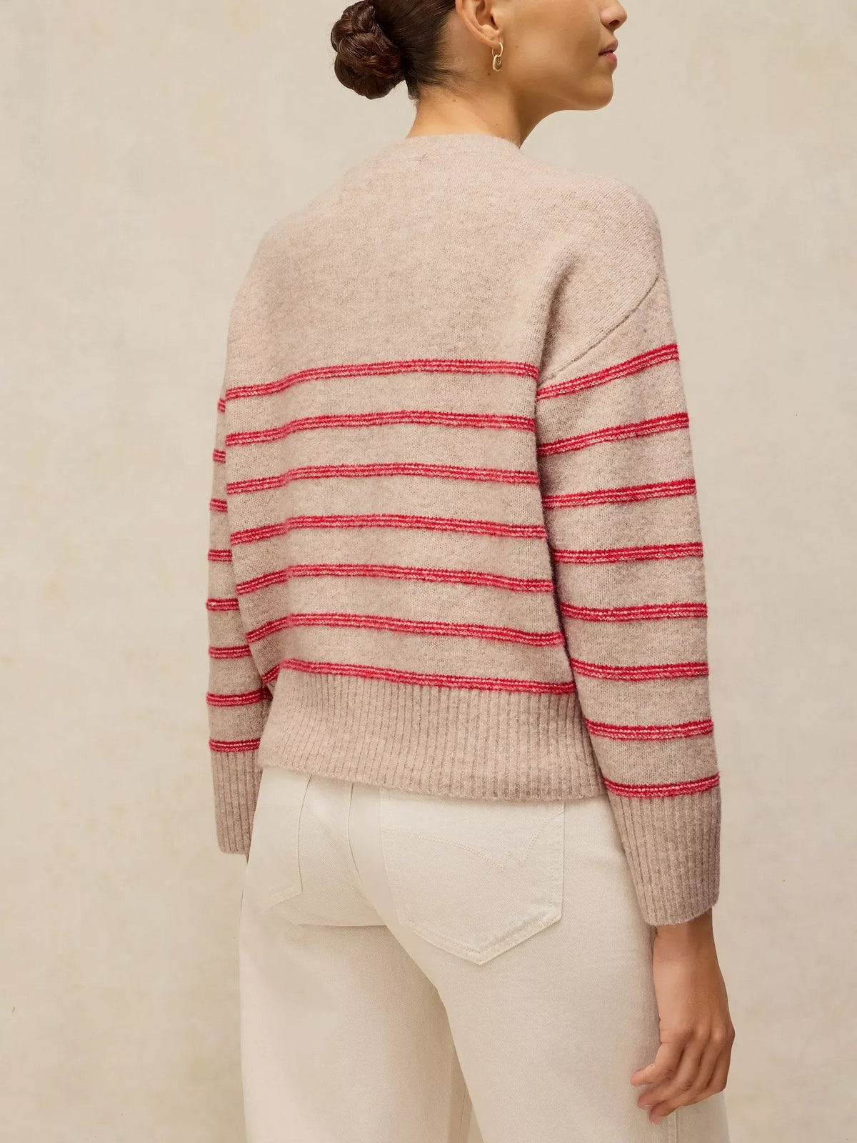 Young Ideas & Henmores -Stripe Henley Jumper -Natural Multi -8