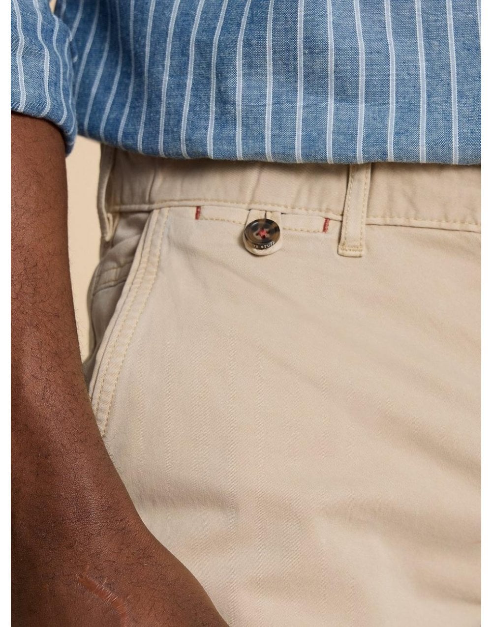 Young Ideas/Henmores - Sutton Organic Chino Trouser - Light Natural - 34