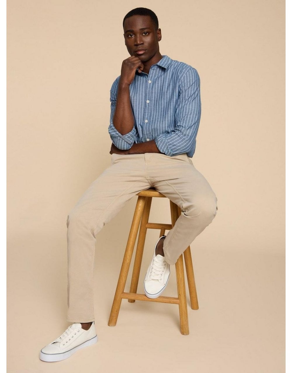 Young Ideas/Henmores - Sutton Organic Chino Trouser - Light Natural - 34