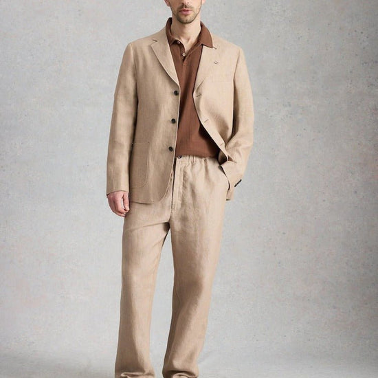 Young Ideas & Henmores - Swinton Linen Trouser - Light Natural - 32
