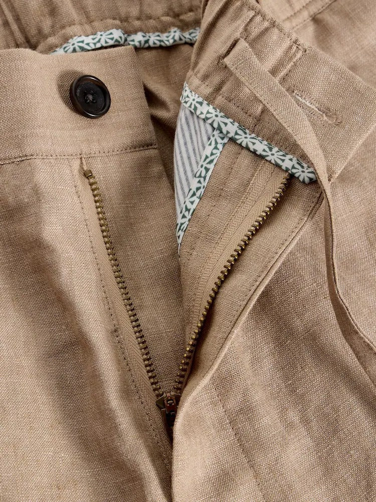 Young Ideas & Henmores - Swinton Linen Trouser - Light Natural - 32