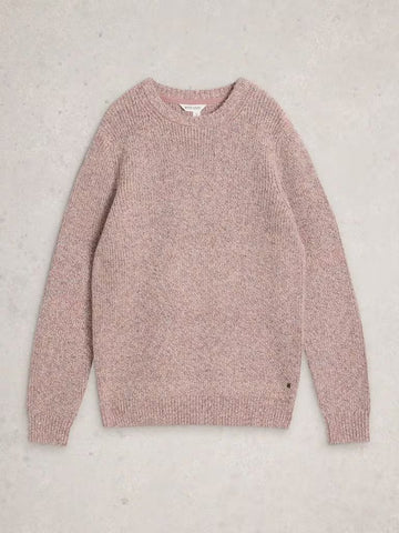 Young Ideas & Henmores - Tadley Twist Crew Neck - Pink Melange - M