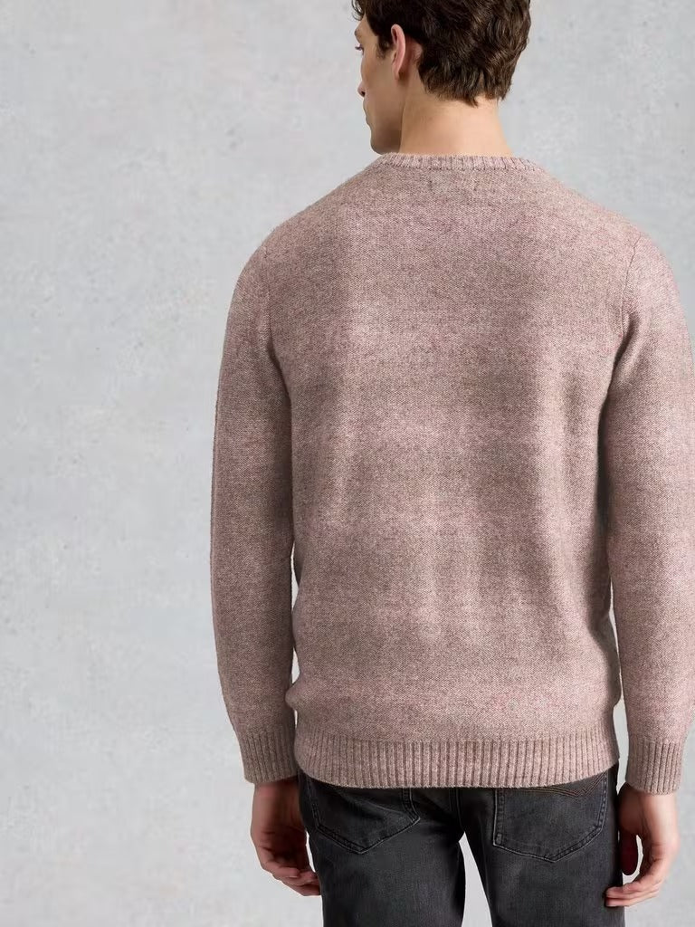 Young Ideas & Henmores - Tadley Twist Crew Neck - Pink Melange - M