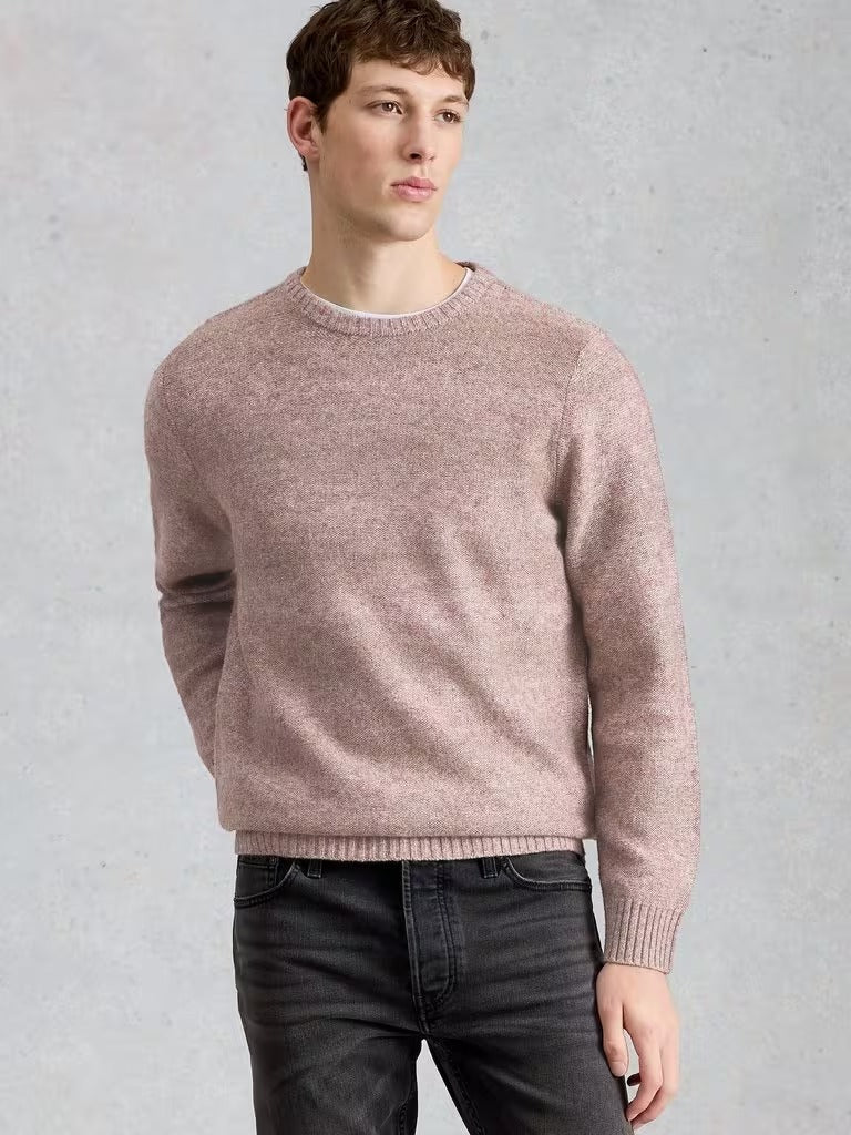 Young Ideas & Henmores - Tadley Twist Crew Neck - Pink Melange - M