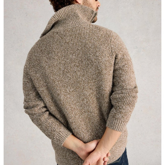 Young Ideas/Henmores - Tadley Twist Funnel Neck - Brown Melange - M