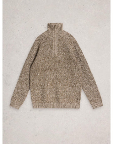 Young Ideas/Henmores - Tadley Twist Funnel Neck - Brown Melange - M