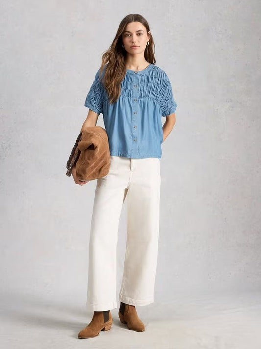 Young Ideas & Henmores - Tammie Chambray Shirt - Mid Denim - 8