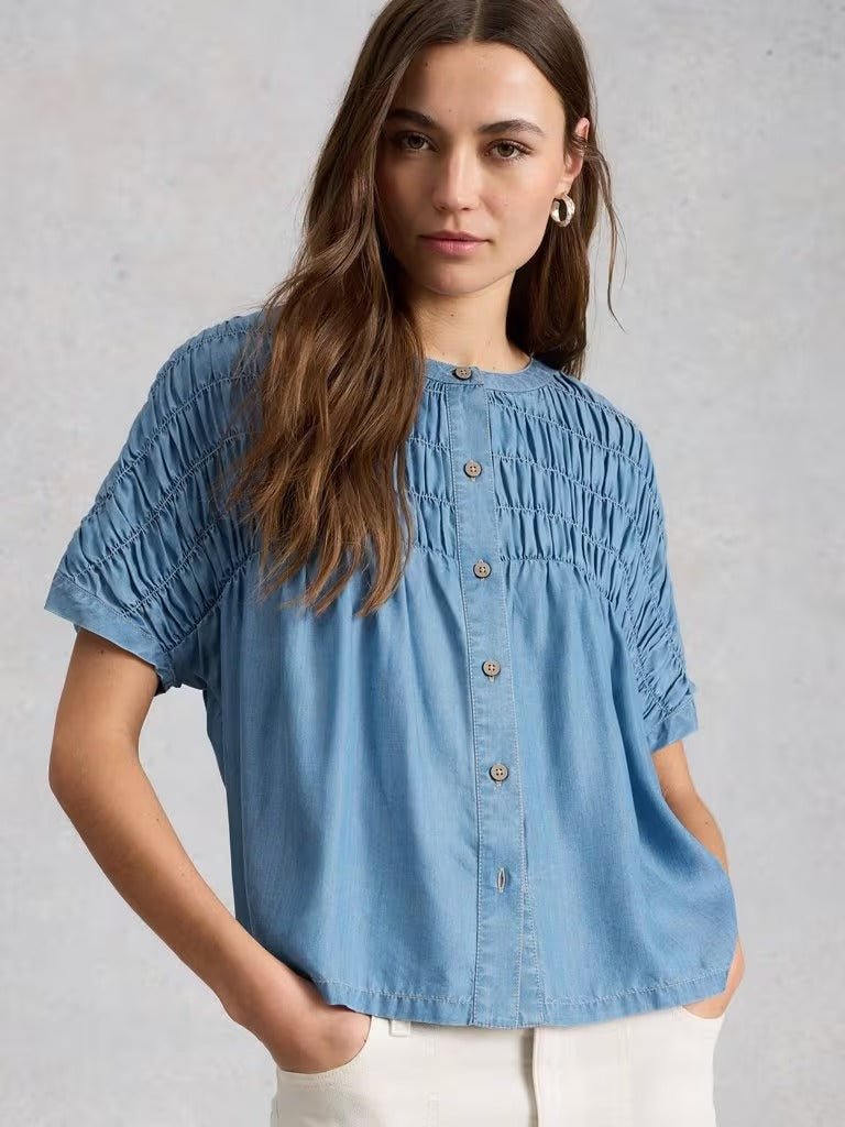 Young Ideas & Henmores - Tammie Chambray Shirt - Mid Denim - 8
