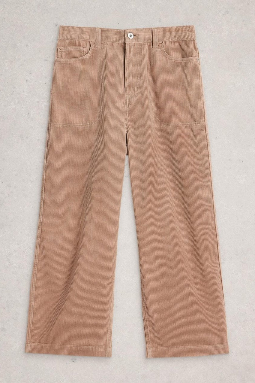 Young Ideas/Henmores - Tia Cord Wide Leg Crop Trouser - Light Natural - 10R