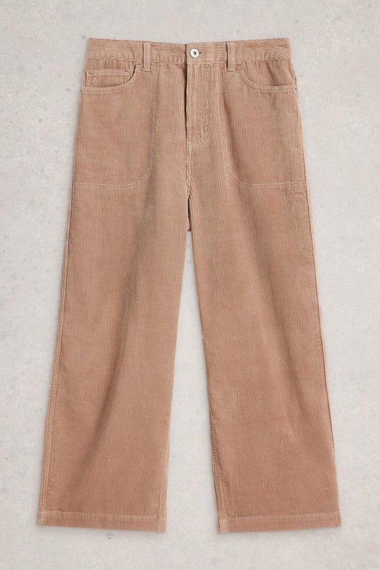 Young Ideas/Henmores - Tia Cord Wide Leg Crop Trouser - Light Natural - 10R