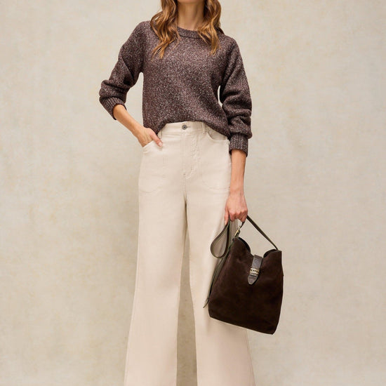 Young Ideas & Henmores -Tia Cord Wide Leg Trouser -Natural White -10