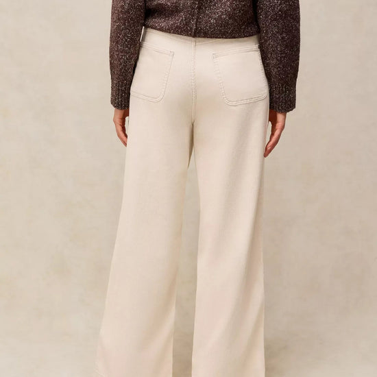 Young Ideas & Henmores -Tia Cord Wide Leg Trouser -Natural White -10