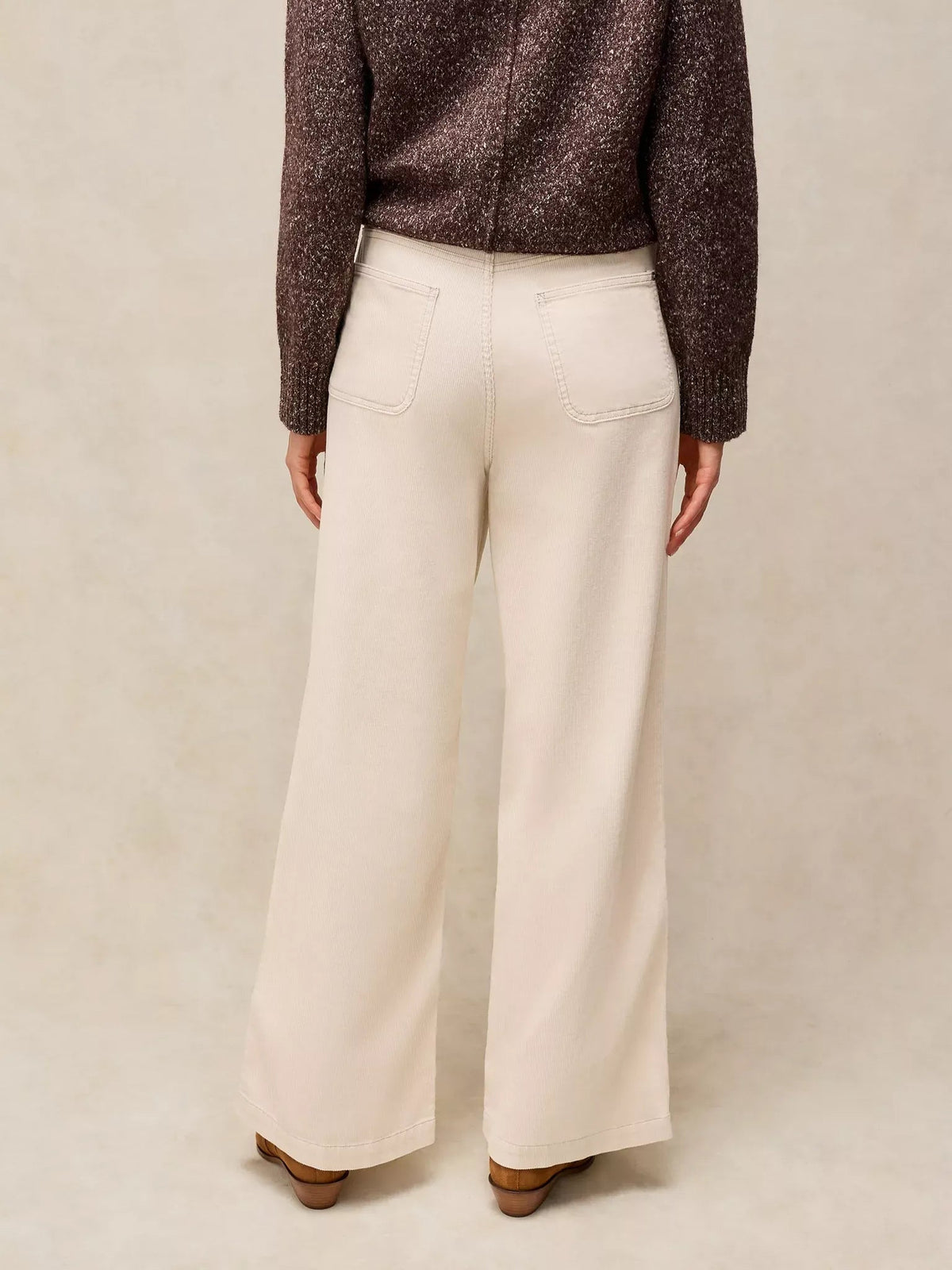 Young Ideas & Henmores -Tia Cord Wide Leg Trouser -Natural White -10