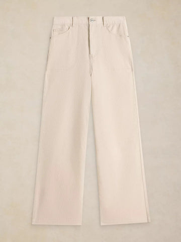Young Ideas & Henmores -Tia Cord Wide Leg Trouser -Natural White -10