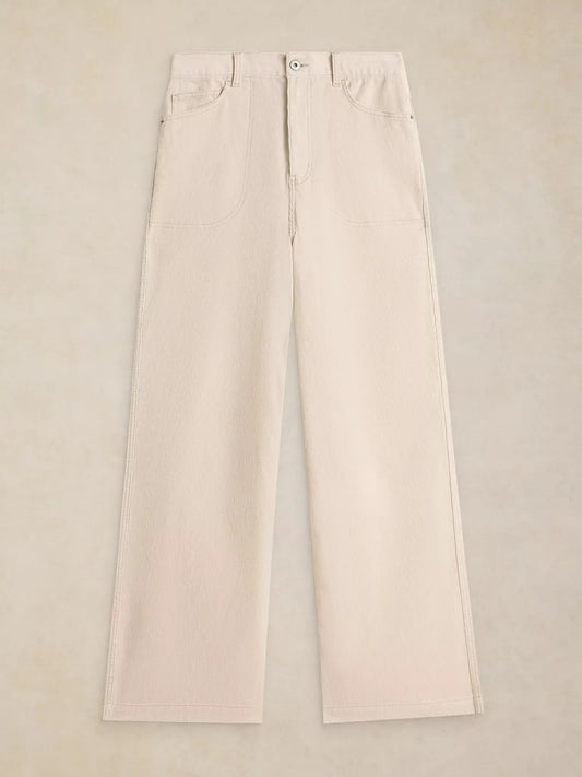 Young Ideas & Henmores -Tia Cord Wide Leg Trouser -Natural White -10
