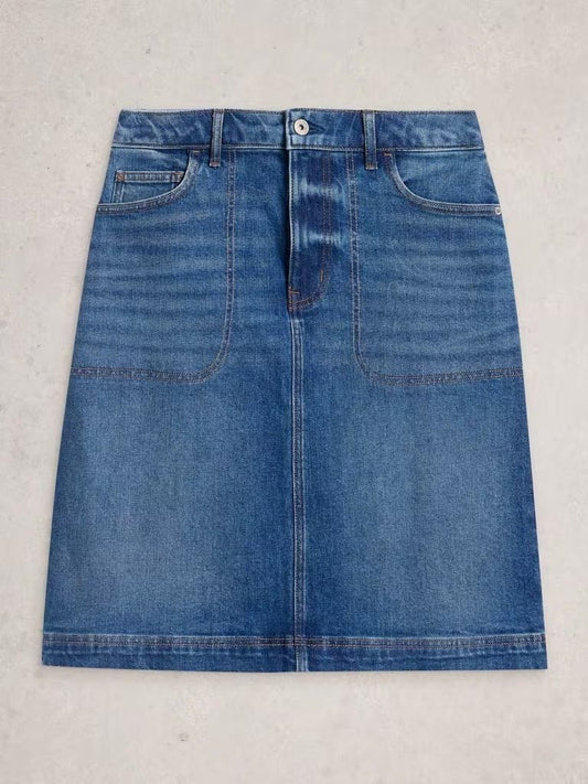 Young Ideas & Henmores - Tia Denim Skirt - Mid Denim - 8