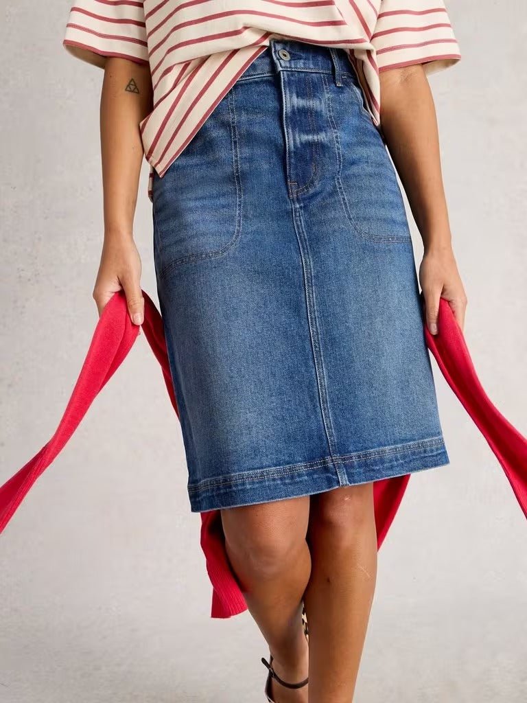 Young Ideas & Henmores - Tia Denim Skirt - Mid Denim - 8