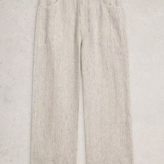 Young Ideas & Henmores - Tia Linen Wide Leg Crop Jeans - Ivory Multi - 8