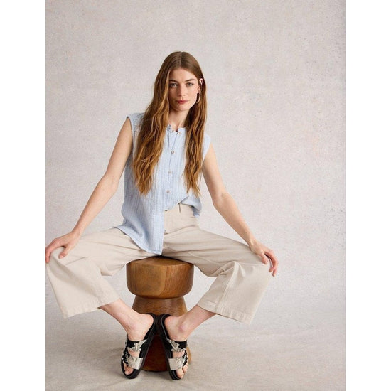 Young Ideas/Henmores - Tia Wide Leg Crop Jeans - Mid Tan - 10R