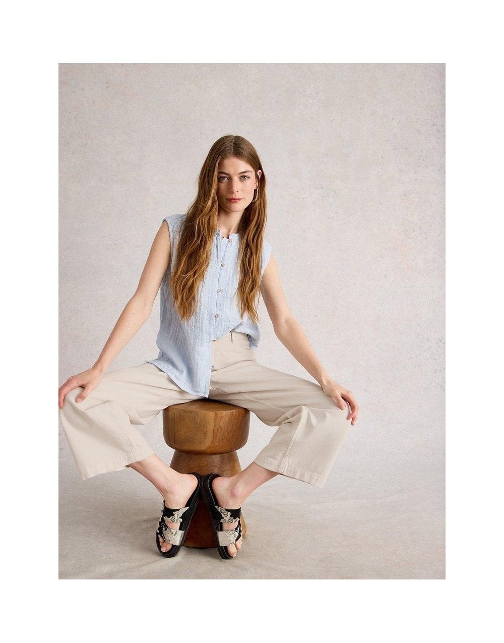 Young Ideas/Henmores - Tia Wide Leg Crop Jeans - Mid Tan - 10R