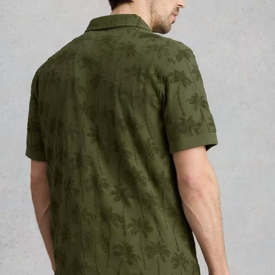 Young Ideas & Henmores - Totten Palm Trophy Neck Polo - Khaki Green - M