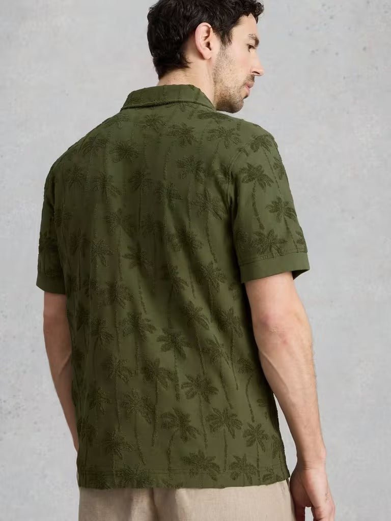 Young Ideas & Henmores - Totten Palm Trophy Neck Polo - Khaki Green - M