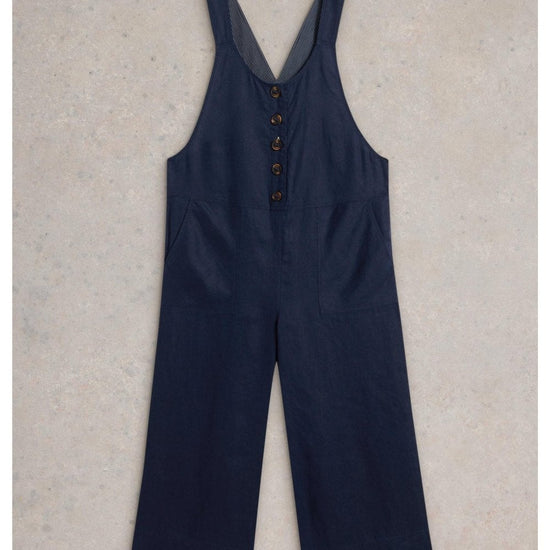 Young Ideas/Henmores - Viola Linen Dungaree - Dark Navy - 8