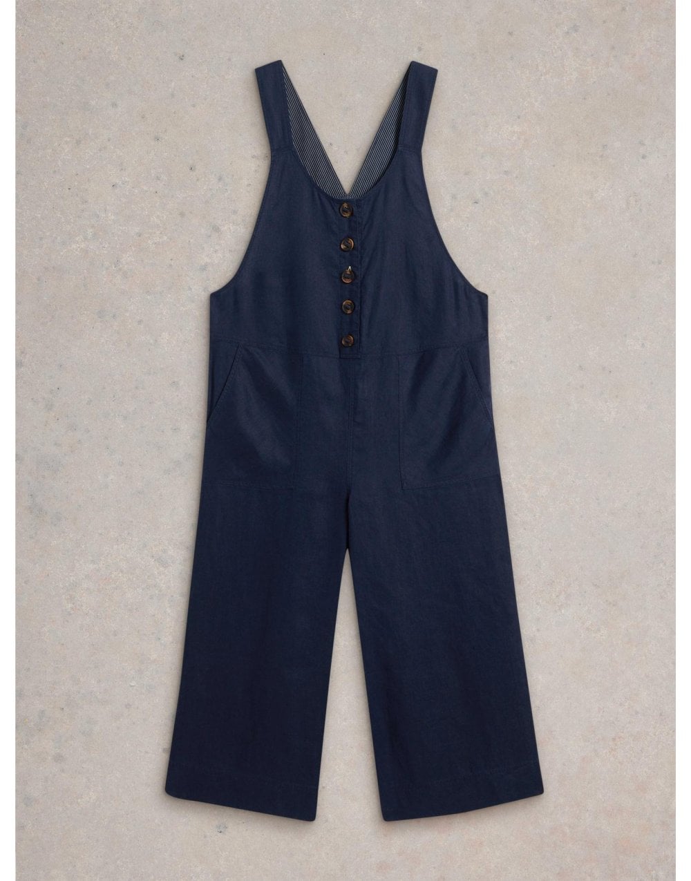 Young Ideas/Henmores - Viola Linen Dungaree - Dark Navy - 8