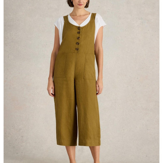 Young Ideas/Henmores - Viola Linen Dungaree - Dark Navy - 8