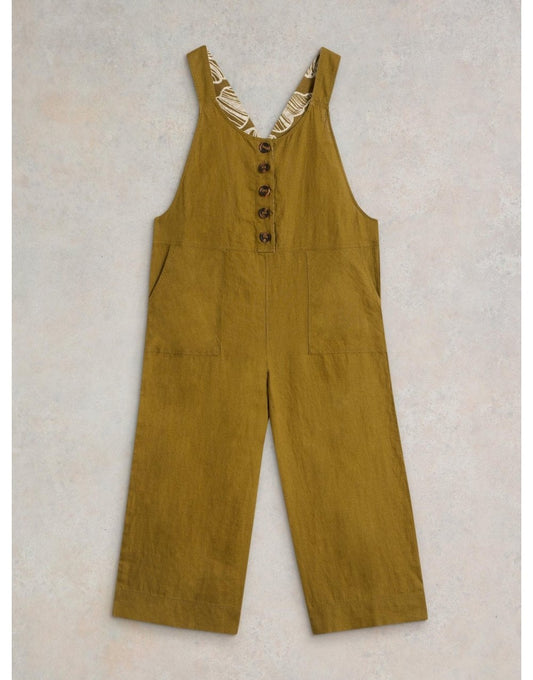 Young Ideas/Henmores - Viola Linen Dungaree - Dark Navy - 8