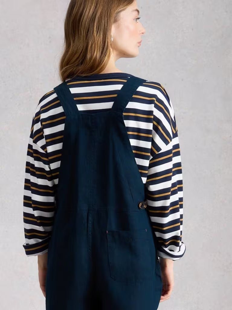 Young Ideas & Henmores - Vivian Linen Dungaree - Dark Navy - 8