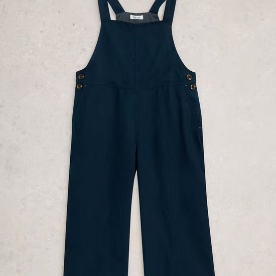 Young Ideas & Henmores - Vivian Linen Dungaree - Dark Navy - 8