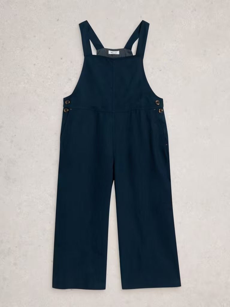Young Ideas & Henmores - Vivian Linen Dungaree - Dark Navy - 8