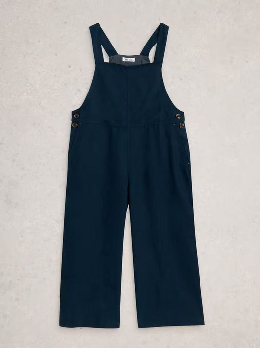 Young Ideas & Henmores - Vivian Linen Dungaree - Dark Navy - 8