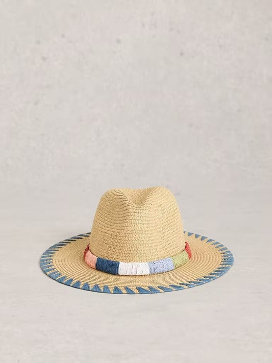 Young Ideas & Henmores - Whipstitch Fedora - Natural Multi - OS
