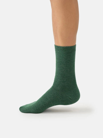 Young Ideas & Henmores -Jackie Marl Bamboo Crew Socks -Fern Green Marl -4-7